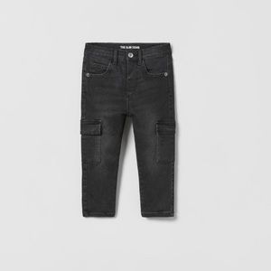 Zara Kids Black Cargo Slim Jeans